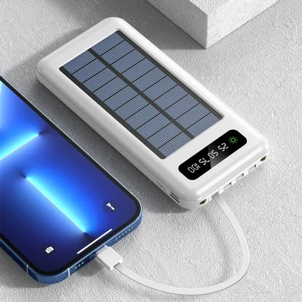Power Bank Ηλιακό 4in1 10000mAh Λευκό