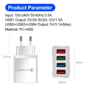 Quick charge 20w USB x4 2