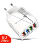 Φορτιστής Qualcomm Quick Charge 3.1A Λευκός με 4 Θύρες USB-A 20W