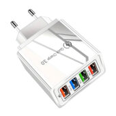 Φορτιστής Qualcomm Quick Charge 3.1A Λευκός με 4 Θύρες USB-A 20W