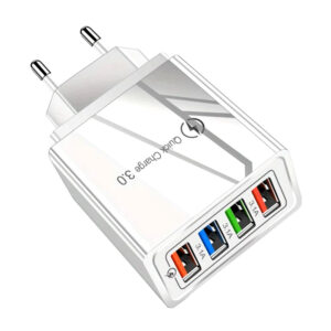 Φορτιστής Qualcomm Quick Charge 3.1A Λευκός με 4 Θύρες USB-A 20W