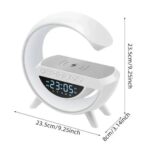 Ηχείο Bluetooth+ RGB Διακοσμητικό Φωτιστικό Ρολόι- 5 σε 1 σε Λευκό Χρώμα