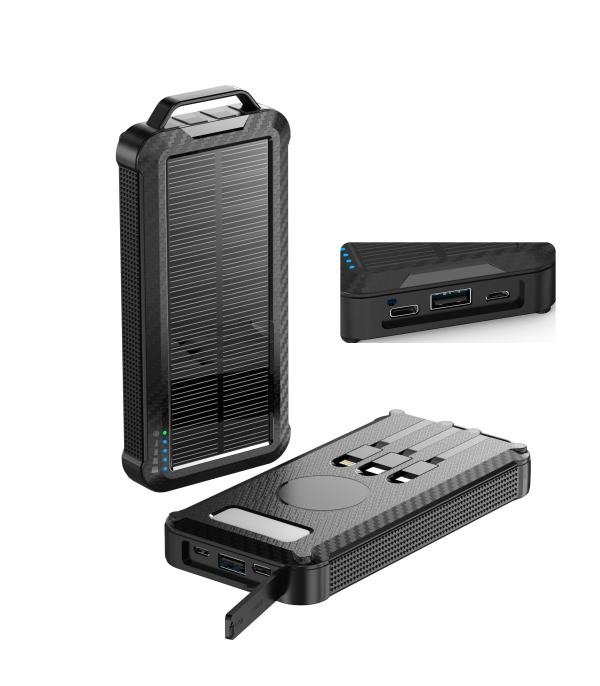 Solar Power Bank 805 ηλιακό 10000mAh Μαύρο
