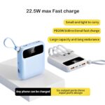 Mini Power Bank DX263 Λευκό fast charging 10000mAh με LED οθόνη