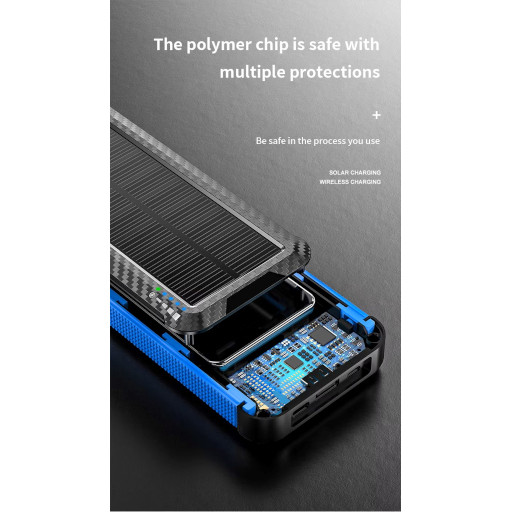 Solar Power Bank 805 ηλιακό 10000mAh Μαύρο