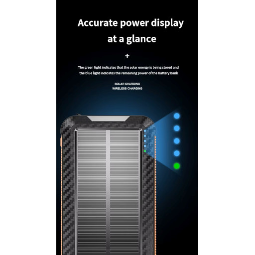 Solar Power Bank 805 ηλιακό 10000mAh Μαύρο