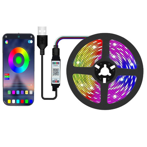 RGB ΤΑΙΝΙΑ LED ασύρματου χειρισμού 5m με USB
