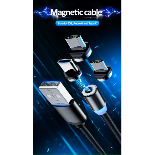 Magnetic Καλώδιο Φόρτισης USB σε Type-c/Lightning/Micro