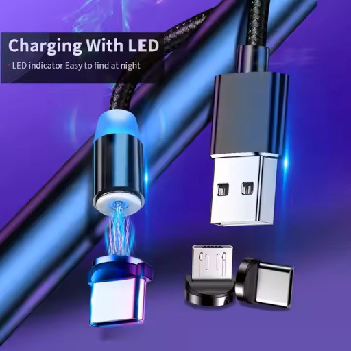 Magnetic Καλώδιο Φόρτισης USB σε Type-c/Lightning/Micro