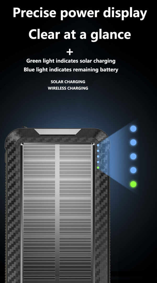 Ηλιακό Power Bank 10000mAh – Solar Φορτιστής USB για Κινητά|