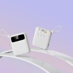 Mini Power Bank DX263 Λευκό fast charging 10000mAh με LED οθόνη