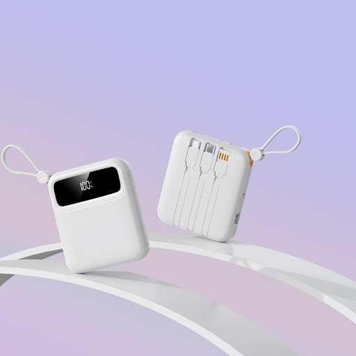 Mini Power Bank DX263 Λευκό fast charging 10000mAh με LED οθόνη