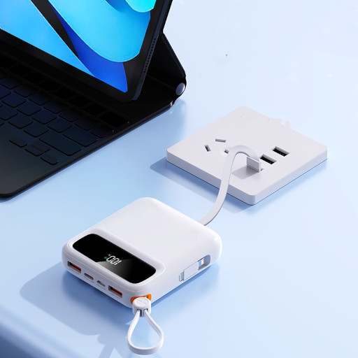 Mini Power Bank DX263 Λευκό fast charging 10000mAh με LED οθόνη