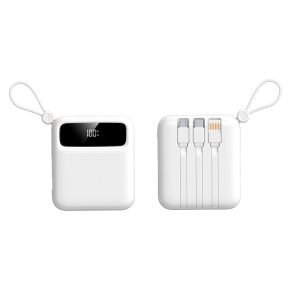 Mini Power Bank DX263 Λευκό fast charging 10000mAh με LED οθόνη