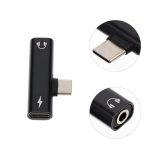 Μετατροπέας Τ Adapter Type-C to Aux 3,5mm & Type-c, Μαύρο