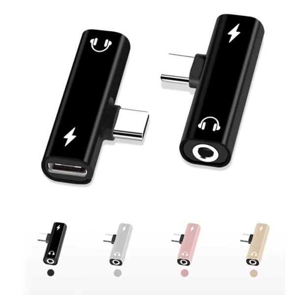 Μετατροπέας Τ Adapter Type-C to Aux 3,5mm & Type-c, Μαύρο