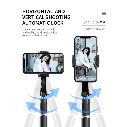 Gimbal Q8 3-σε-1 με Χειριστήριο, Τηλεσκοπικό Βραχίονα & Τρίποδα