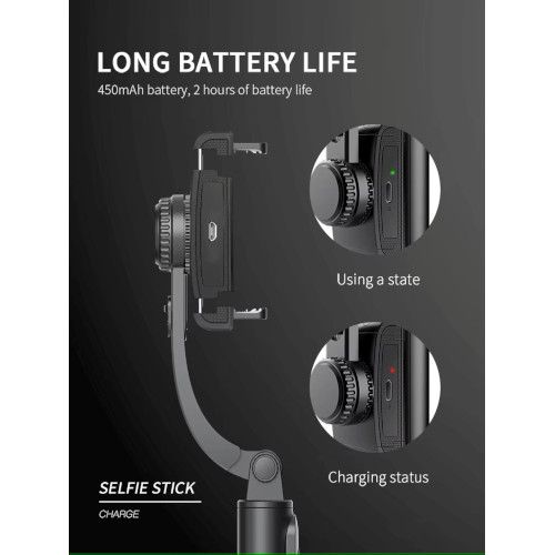 Gimbal Q8 3-σε-1 με Χειριστήριο, Τηλεσκοπικό Βραχίονα & Τρίποδα