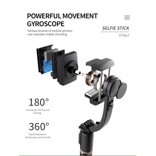 Gimbal Q8 3-σε-1 με Χειριστήριο, Τηλεσκοπικό Βραχίονα & Τρίποδα