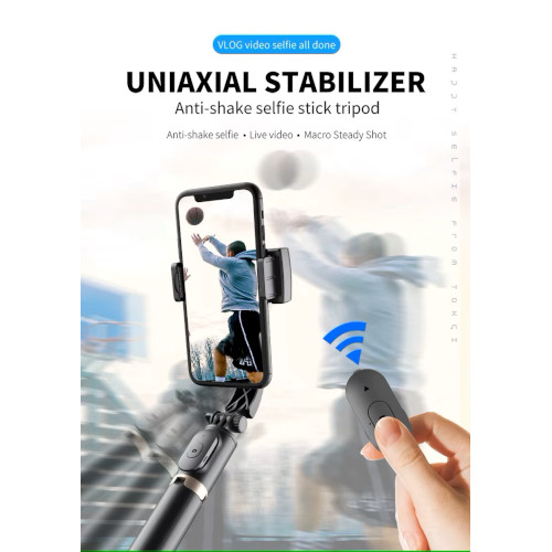Gimbal Q8 3-σε-1 με Χειριστήριο, Τηλεσκοπικό Βραχίονα & Τρίποδα