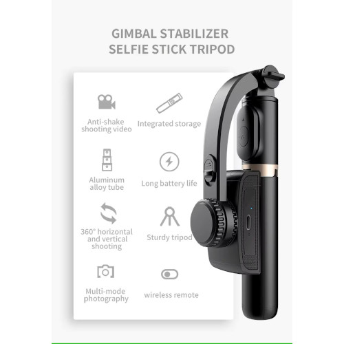 Gimbal Q8 3-σε-1 με Χειριστήριο, Τηλεσκοπικό Βραχίονα & Τρίποδα