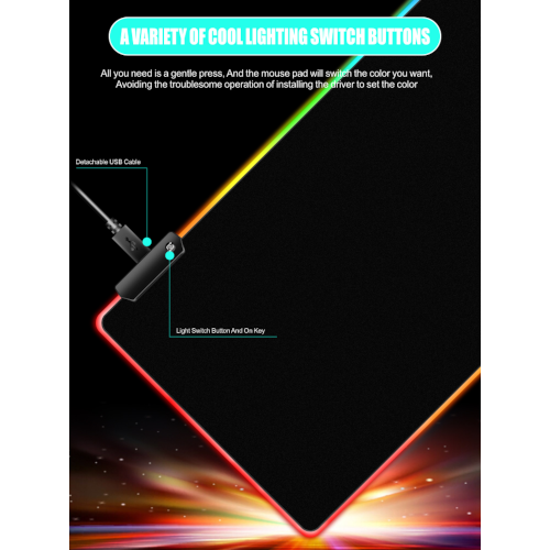 RGB Gaming Mouse Pad Μεγάλου Μεγέθους EvDi