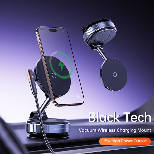 X68W Magnetic Car Phone Mount with Wireless Charging